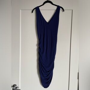 Bailey44 Navy Ruched Vneck Dress - M